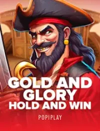 gold and glory hold and win slot logo
